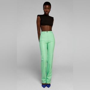 NWT CULTNAKED- Killa Faux Leather Trousers in Green. Size M.